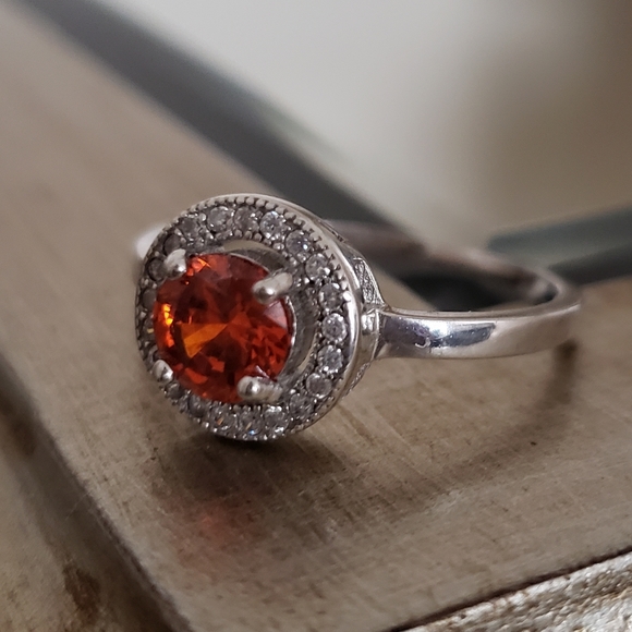 Silver Garnet Ring 🧡💍 - Picture 1 of 7